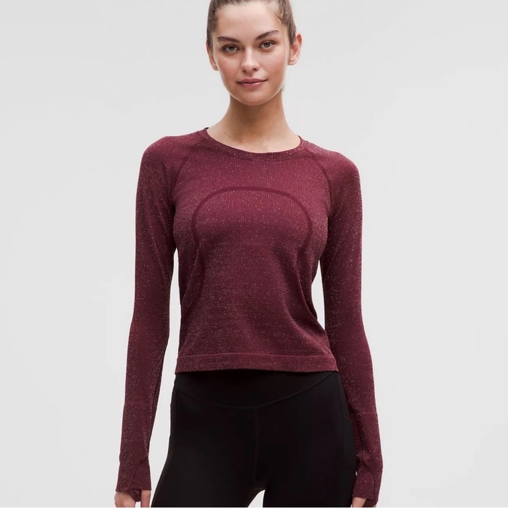 Lululemon Athletica Burgundy Long Sleeve Top